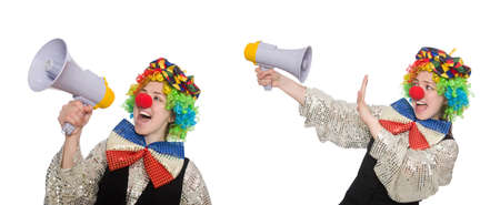 Clown in various poses isolated on whiteの写真素材