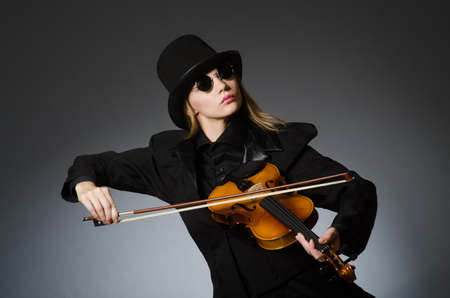 Woman in musical art concept