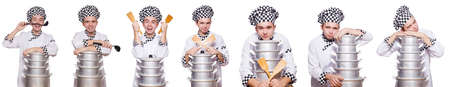 Set of photos with funny cook
