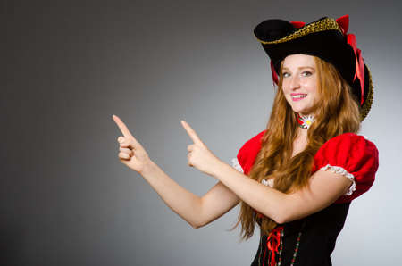 Woman in pirate costume - Halloween conceptの写真素材