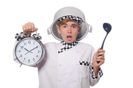 Funny cook isolated on whiteの写真素材
