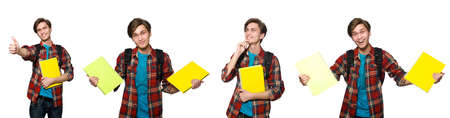 Composite photo of student with booksの写真素材
