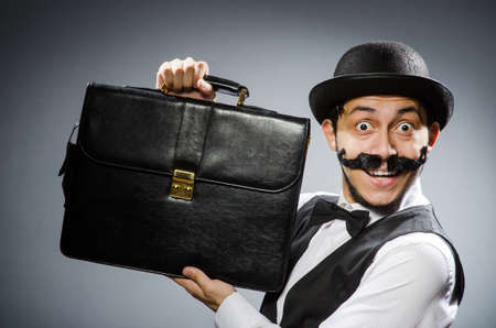 Funny man in vintage conceptの写真素材
