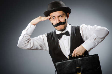 Funny man in vintage conceptの写真素材