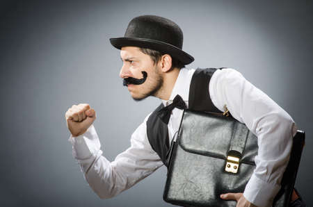 Funny man in vintage conceptの写真素材