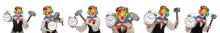 Clown in various poses isolated on white
