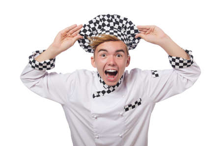 Funny cook isolated on whiteの写真素材