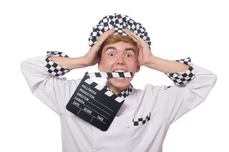 Funny cook isolated on whiteの写真素材