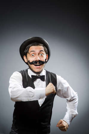 Funny man in vintage conceptの写真素材