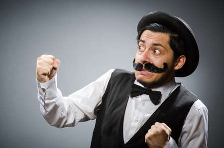 Funny man in vintage conceptの写真素材