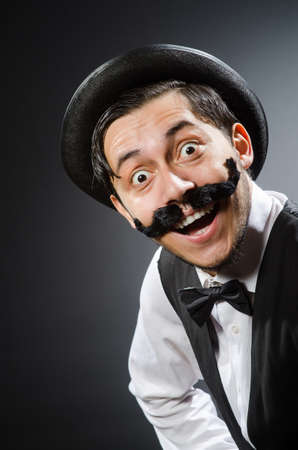 Funny man in vintage conceptの写真素材