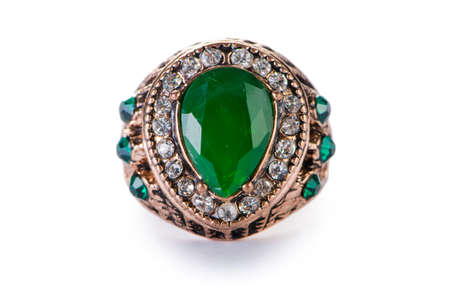 Jewellery ring isolated on the whiteの写真素材