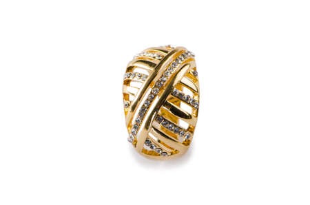 Jewellery ring isolated on the whiteの写真素材