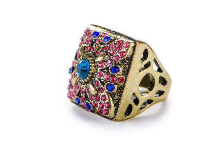 Jewellery ring isolated on the whiteの写真素材