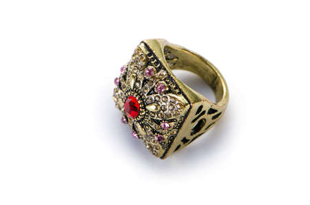 Jewellery ring isolated on the whiteの写真素材