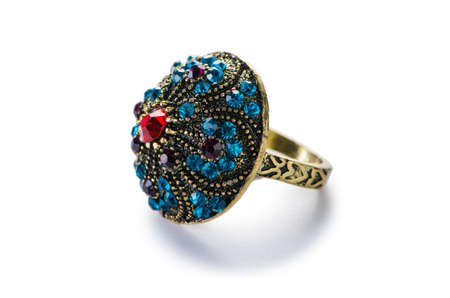 Jewellery ring isolated on the whiteの写真素材