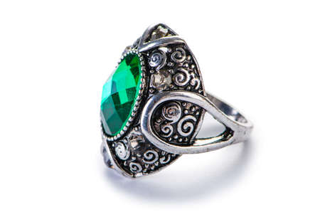 Jewellery ring isolated on the whiteの写真素材