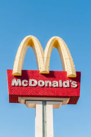 Las Vegas - SEPTEMBER 10, 2010: McDonald Logo on September 10 in Las Vegas, USA. McDonald Logo at the Las Vegas Stripのeditorial素材