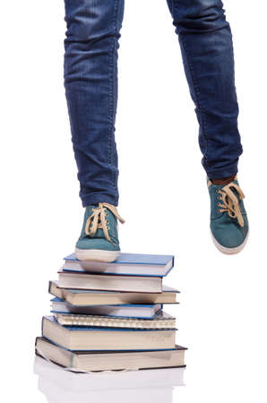 Climbing the steps of knowledge - education conceptの写真素材