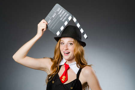 Woman in vintage photo concept