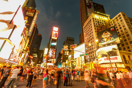 New York - SEPTEMBER 5, 2010: Times Square on September 5 in New York, USA. Times Square is a popular attraction in New Yorkのeditorial素材
