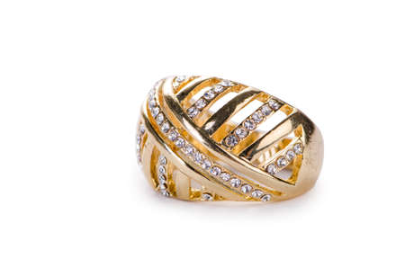 Golden ring isolated on white background