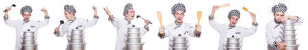 Set of photos with funny cook