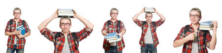 Composite photo of student with booksの写真素材