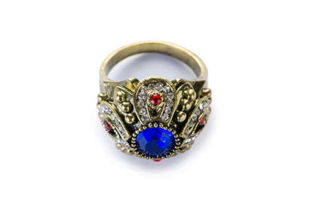 Jewellery ring isolated on the whiteの写真素材