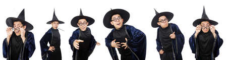 Funny wise wizard isolated on the whiteの写真素材