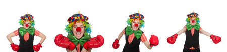 Clown in various poses isolated on whiteの写真素材
