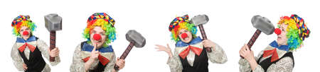 Clown in various poses isolated on whiteの写真素材
