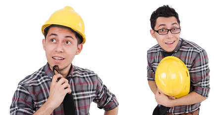 Industrial worker isolated on the white background