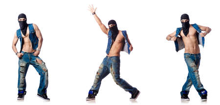 Dancer dancing on the whiteの写真素材