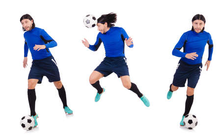 Football player isolated on the white backgroundの写真素材