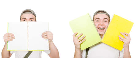 Young student isolated on the white backgroundの写真素材