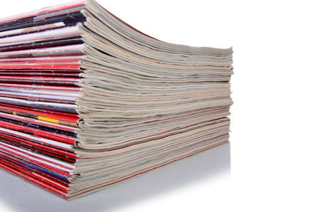 Stack of magazine isolated on the white background
