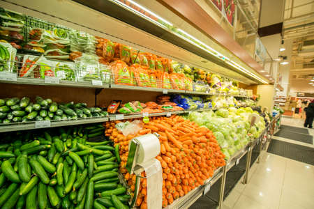 Dubai - JANUARY 7, 2014: Dubai Supermarket Waitrose on January 7 in Dubai, UAE. Dubai Supermarket Waitrose is the largest supermarket in Dubaiのeditorial素材