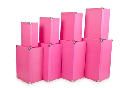 Pink giftboxes isolated on white