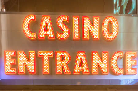 Casino entrance at evening timeの写真素材