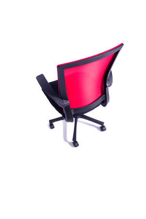 Red office chair isolated on the white backgroundの写真素材