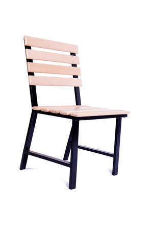 Garden kitchen chair isolated on white backgroundの写真素材