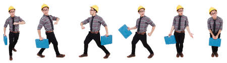 Industrial worker isolated on the white background