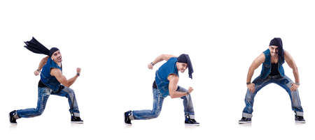 Dancer dancing on the whiteの写真素材