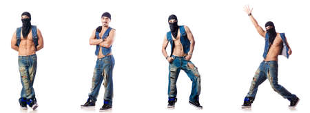 Dancer dancing on the whiteの写真素材