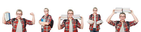 Composite photo of student with booksの写真素材