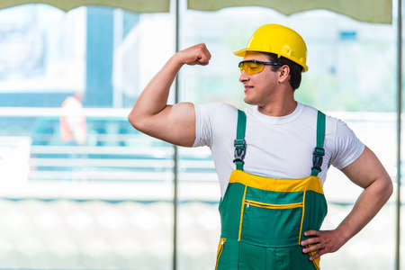 Young construction worker working at the siteの写真素材