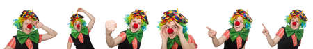 Female clown isolated on whiteの写真素材