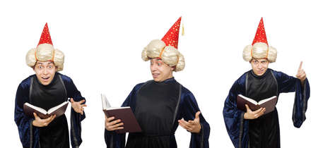 Funny wise wizard isolated on the whiteの写真素材