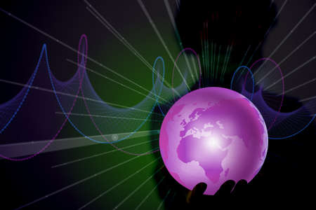 Person holding earth in globalisation concept
